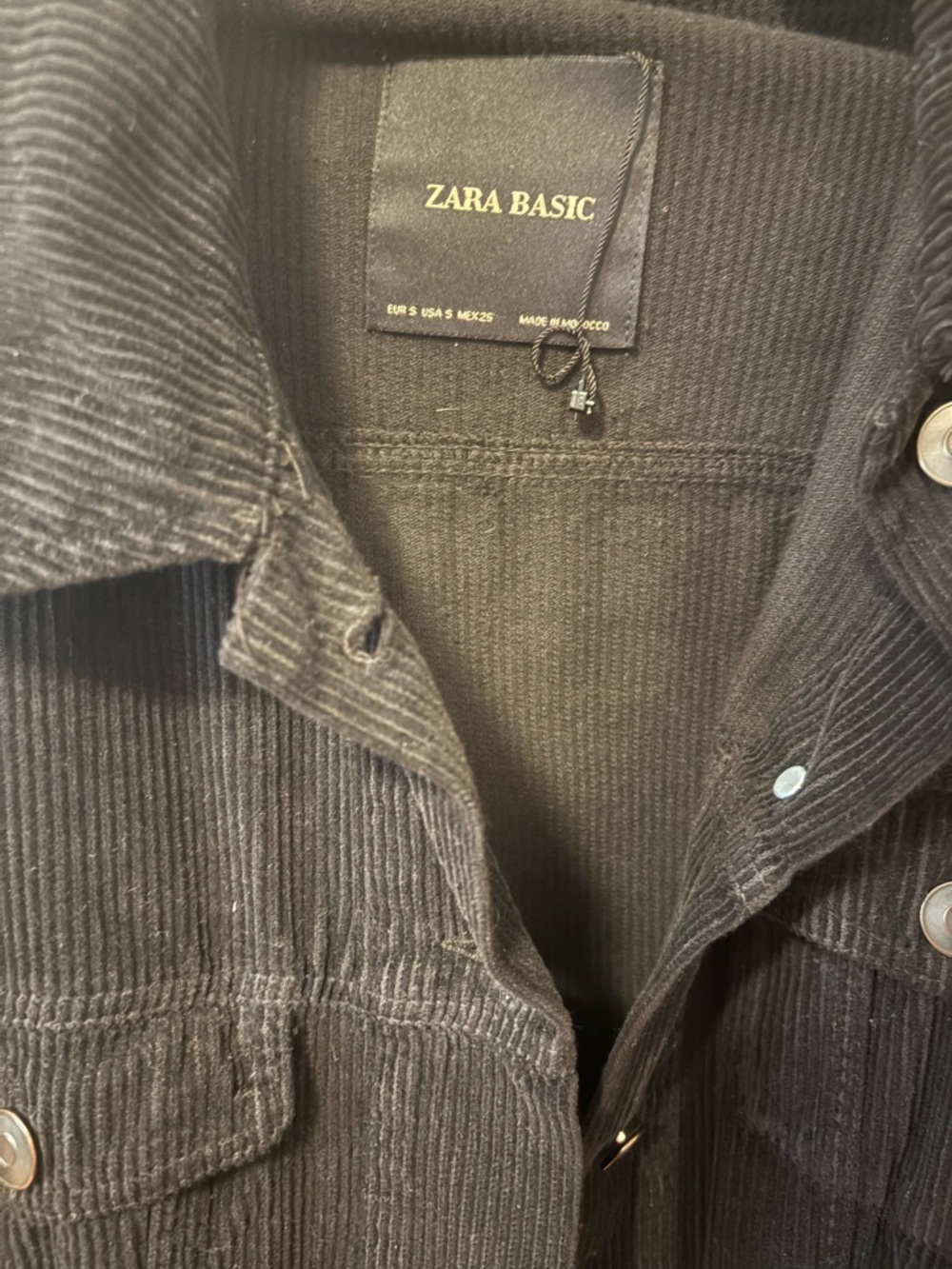 Zara Black Corduroy Button-Up Jacket - Picture 4 of 5